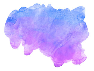 Pink purple blue gradient painted in watercolor on clean white background. Design element with space for text, logo, web. - 488807382