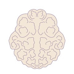 Brain symbol, simple doodle illustration