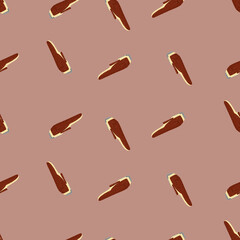 Clippers seamless pattern on. Vintage barber shops elements in doodle style.