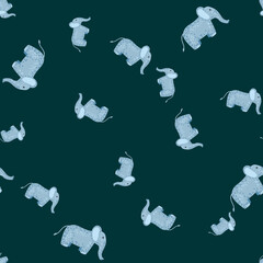 Elephant cute seamless pattern. Background with kids toy.