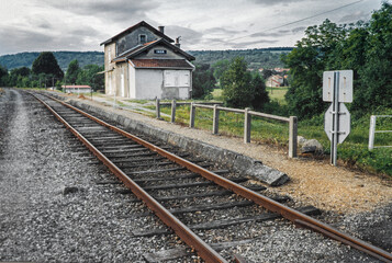 Fototapeta na wymiar Inor France. Railroad. Train station.