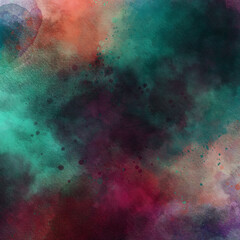 Obraz premium abstract watercolor hand-painted background. Watercolor Wet Background. abstract night sky space watercolor background with stars. watercolor dark blue nebula universe.