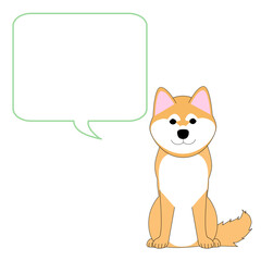 Shiba Inu dogs with a speech balloon. 