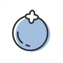 Blueberry cartoon image. Vector food icon. Juicy and tasty. 