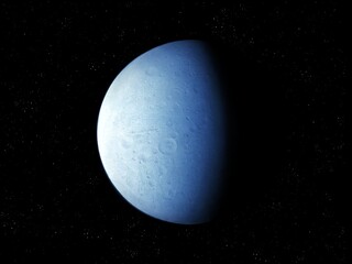 Realistic surface of the planetary moon, rocky satellite in the solar system. 