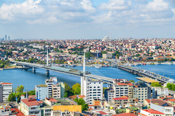 Aerial view of the Golden Horn, Istanbul, Turkey.