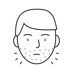 Obraz na płótnie Canvas hairy face man line icon vector illustration