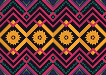 Geometric pattern in ethnic style seamless pattern for background,fabric,wrapping,clothing,wallpaper,Batik,carpet,embroidery style.