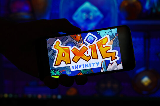 Axie Infinity editorial. Illustrative photo for news about Axie Infinity - an NFT-based online video game