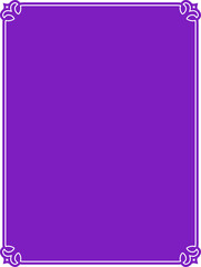 Vector border frame. Purple pink background or book page. Simple rectangular billboard, poster, plaque, signboard, sticker, or label in classical style
