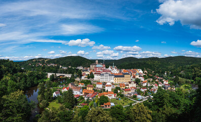 Fototapeta na wymiar Panorama of Loket castle, Czech Republic