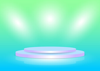 Round Podium Stage with lighting Effect Background