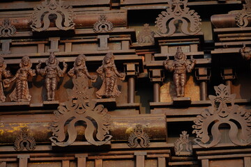 Gods on Meenakshi Temple or Minakshi-Sundareshwara Temple, Madurai, Tamil Nadu - South India