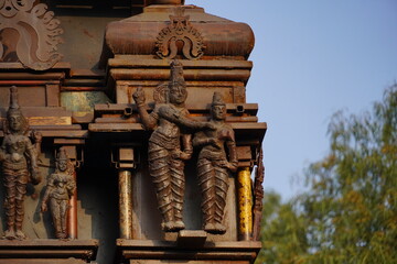 Gods on Meenakshi Temple or Minakshi-Sundareshwara Temple, Madurai, Tamil Nadu - South India