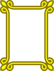 
Vector border frame. Golden yellow background or book page. Simple rectangular billboard, poster, plaque, signboard, sticker, or label 