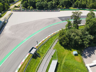 Aerial View of Autodromo Nazionale Monza, that is a race track near the city of Monza in Italy,...