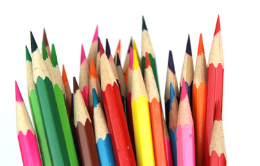 Coloured pencils, still life of artist materials