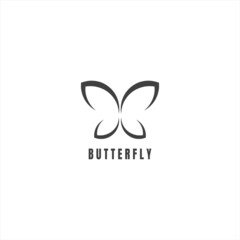 Obraz premium butterfly logo in linear style minimalist design