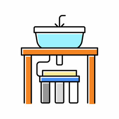 water filter under sink color icon vector illustration