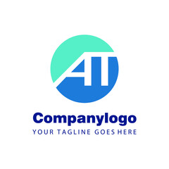 Fototapeta na wymiar at initials company logo template
