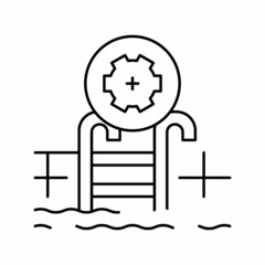 commercial pool services line icon vector illustration