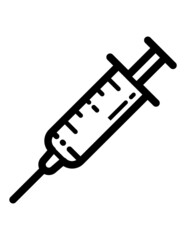 Syringe Vaccine Injection Flat Icon Isolated On White Background