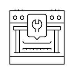 gas range repair line icon vector illustration