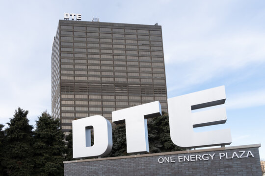Detroit, Michigan, USA - December 26, 2021: DTE headquarters in Detroit, MI, USA. DTE Energy is an American energy company. 