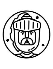 Medieval Knight Face Flat Icon Isolated On White Background