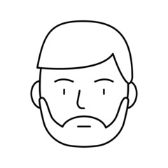 bearded man line icon vector illustration