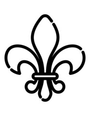 Fleur-de-lis  Ornament  Heraldic Flat Icon Isolated On White Background