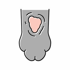 ringworm animal paw color icon vector illustration