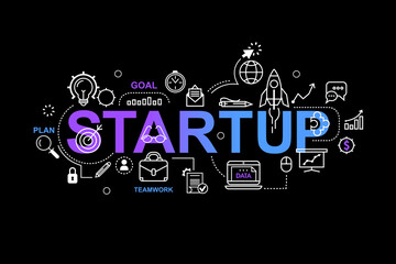 Start up concept. Rocketing new business theme. Arrows, rocket, idea. 3d rendering