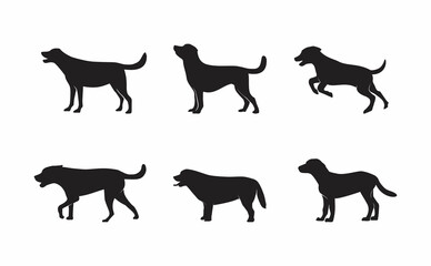 labrador retriever dog silhouette isolated on white background. vector eps 10
