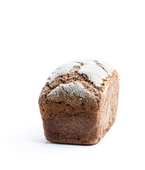 Homemade wholemeal bread isolated on white