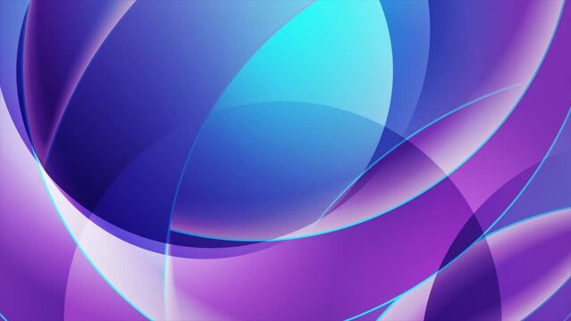 Blue purple geometric tech motion background with glossy wavy shapes. Seamless looping. Video animation Ultra HD 4K 3840x2160