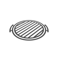Gold Barbecue grill icon. Vector