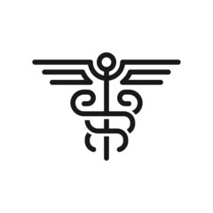 Caduceus icon vector illustration.