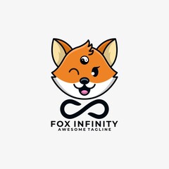 Fox infinity logo design vector