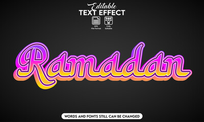 Editable text effect ramadan