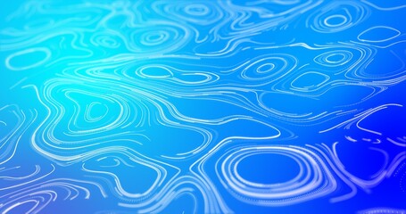 Fototapeta na wymiar Dynamic abstract composition of bright azure wavy light lines in motion forming twisted swirly shapes, abstract cover background 