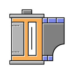 photo film roll color icon vector illustration