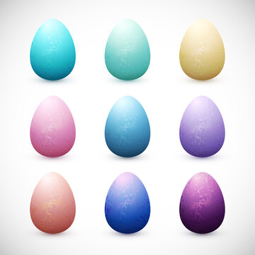 Iridescent textured pearl decorative easter eggs