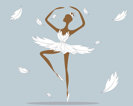 Illustration of a beautiful ballerina. the gentle Lady in a tutu are elegant and graceful in the flight of the dance. The beauty of ballet