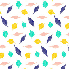 leaves beautiful background, great for wrapping paper, banner, textile, wallpaper. cartoon vector illustrations	