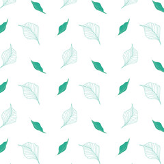 leaves beautiful background, great for wrapping paper, banner, textile, wallpaper. cartoon vector illustrations	