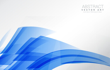 white template with blue geometric shapes