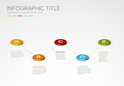 Minimalistic Five Layout with Five Step Button Elements