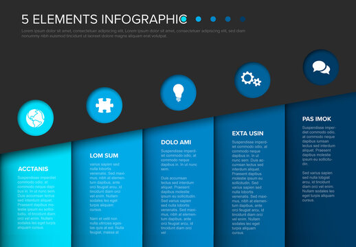 Five Blue Steps Elements Columns Layout