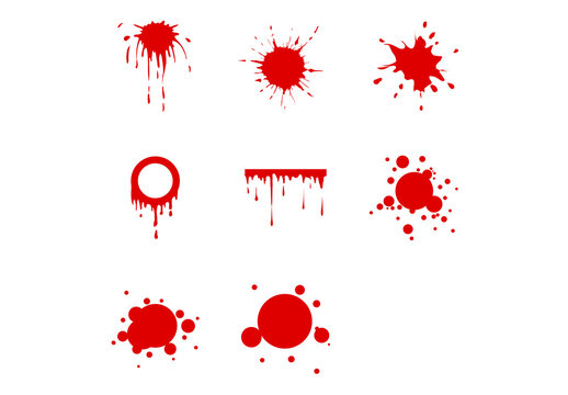 Vector Collection of Ink Blots Spatters and Drops